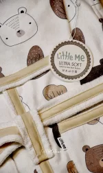 حوله تک تن پوش نوزادی تمام چاپ little me - Image 2