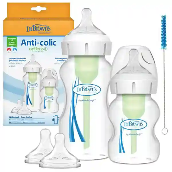 Milk-bottle-set-150-and-270-mm-wide-with-Dr.-Brown-option-plus-spare-bottle-headh شیشه شیر نوزاد