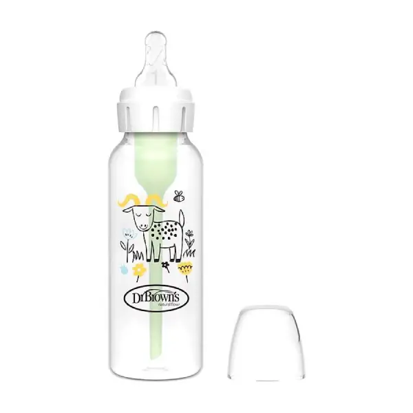 Milk-bottle-250-ml,-Dr.-Brown,-narrow-opening,-option-plus,-grove-design2 شیشه شیر بچه