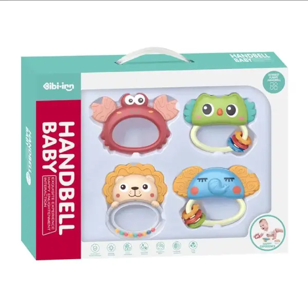 4-piece-animal-rattle-and-teether-set جغجغه نوزاد