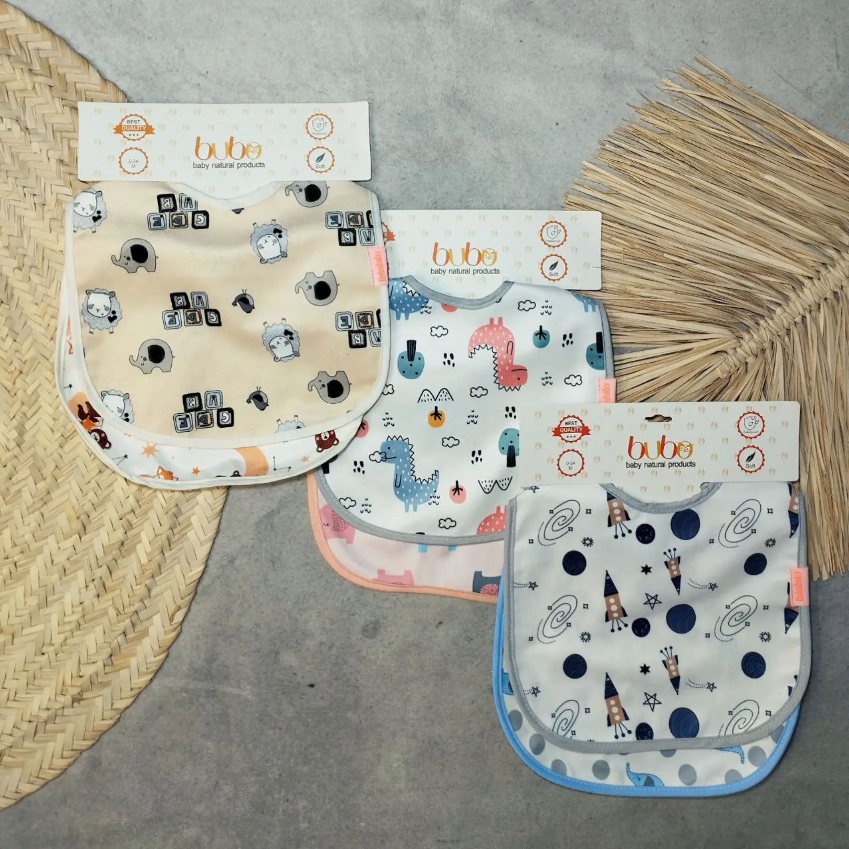 Bobo-two-piece-printed-baby-bib6 پیشبند کودک