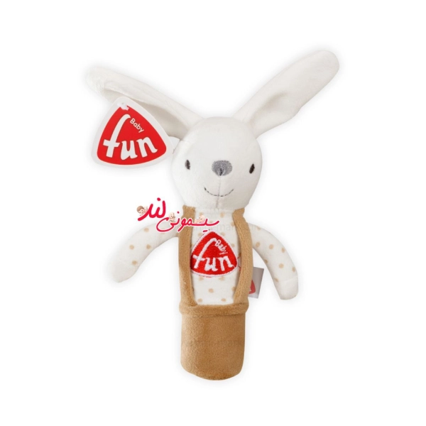 Baby-Fun-Rabbit-Design-Velvet-Baby-Sausage-Rattle جغجغه کودک