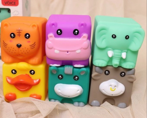Six-digit-animal-soft-silicone-block توپ حسی