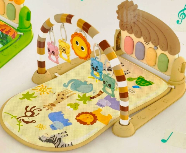 Baby-Play-Mat-with-Musical-Piano,-Beige-Animal-Theme1 تشک بازی نوزادی