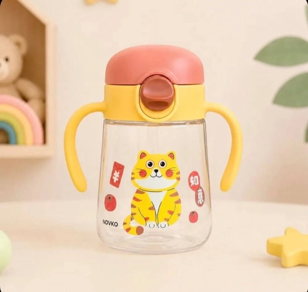 Rocco-Baby-Training-Cup-with-Straw,-Tiger-Model,-240-ml1 لیوان آموزشی نوزادی