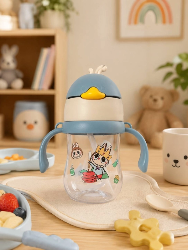 Chicken-model-educational-drinking-cup-with-straw-for-children1 لیوان کودک