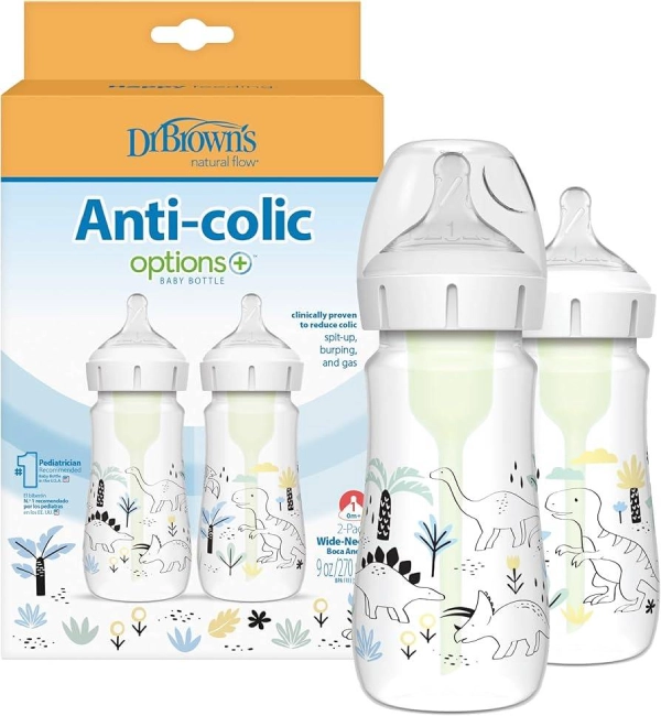 Dr.-Brown's-270ml-wide-mouth-baby-bottle,-new-generation,-sea-and-dino شیشه شیر دکتر براون کودک