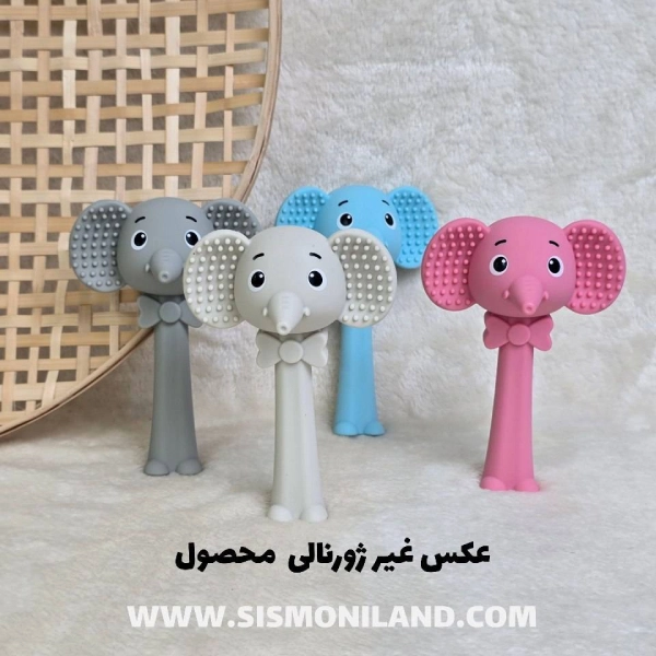 Elephant-design-silicone-rattle-and-teether3 جغجغه کودک