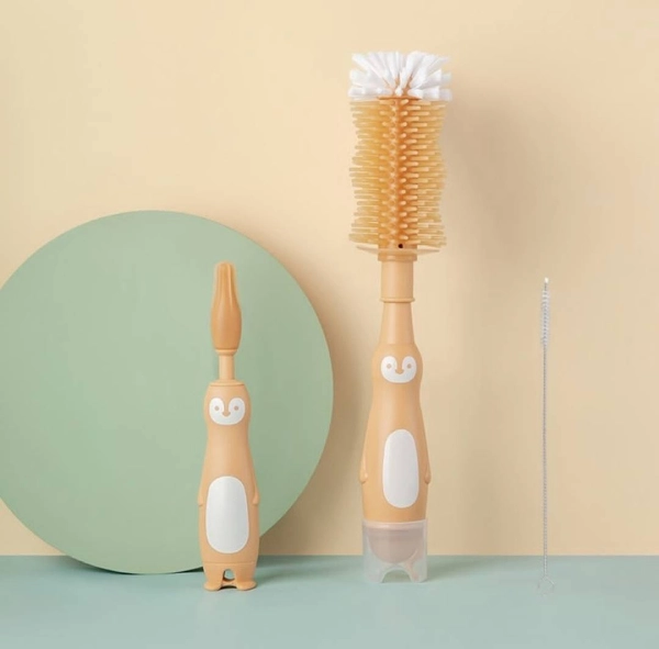 Penguin-4-Piece-Bottle-Brush-Set-(Cream-Nescafé-Color)1 شیشه شور کودک